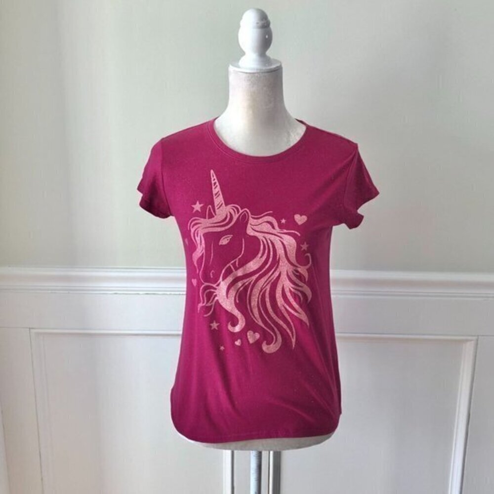 Place Girl's Glitter Sparkle Unicorn Shirt Top 14 XL